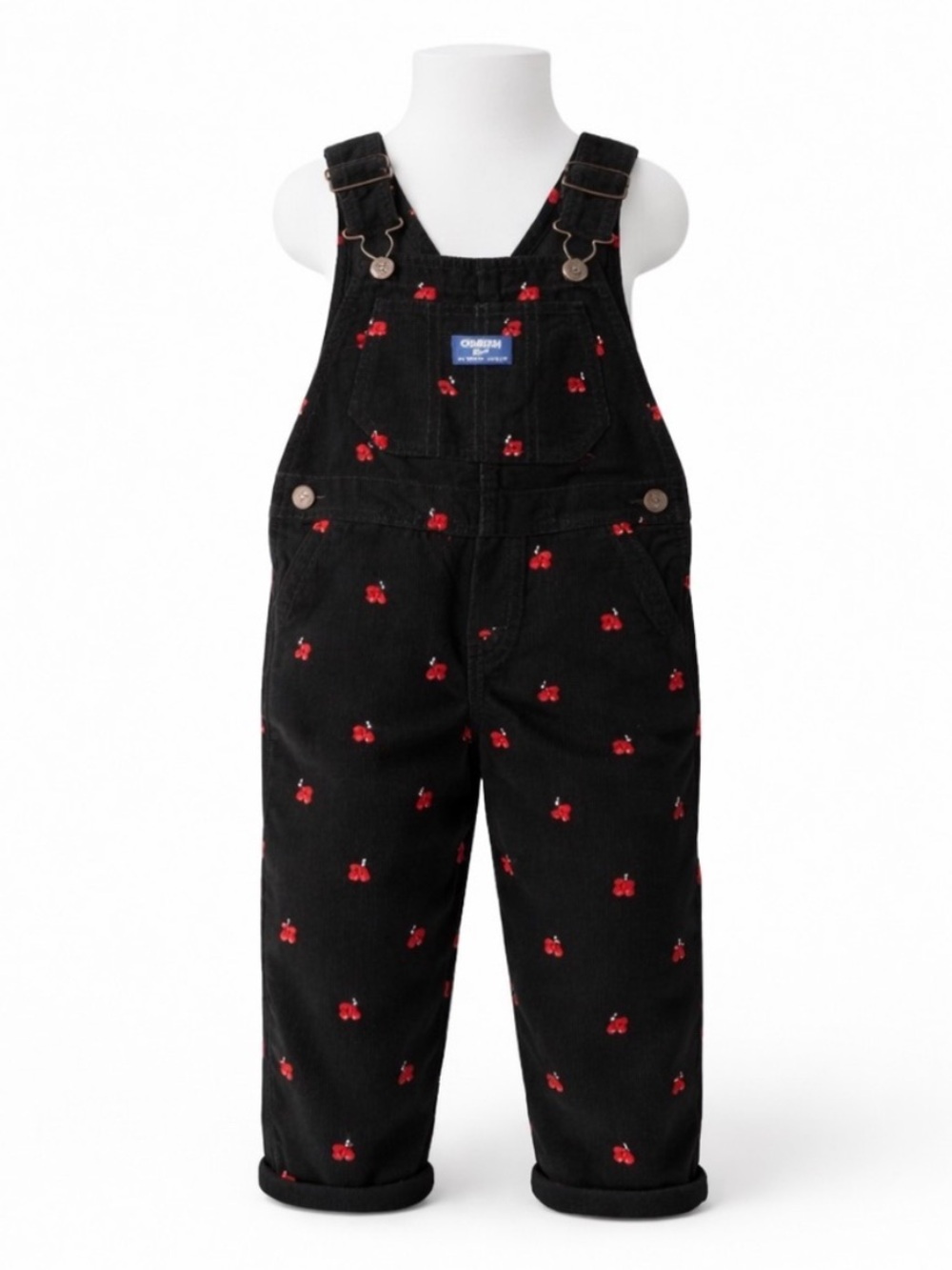 Size 4T OshKosh Toddler Train Print Corduroy Overalls Black Limited‎ Edition NWT